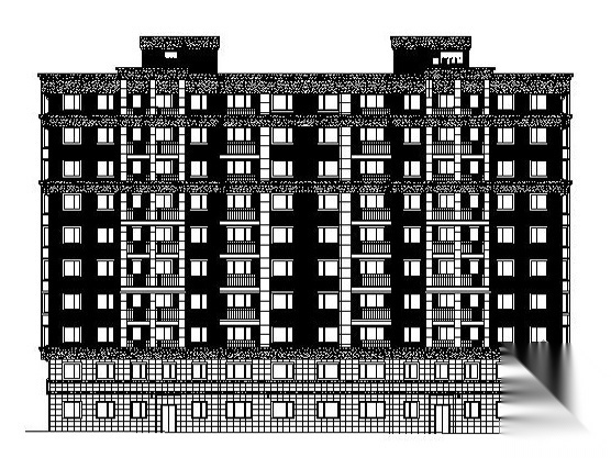 [大连]某十层底商住宅楼建筑施工图