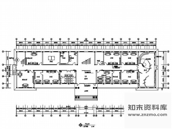 图块/节点无锡某3600平方办公空间平面图