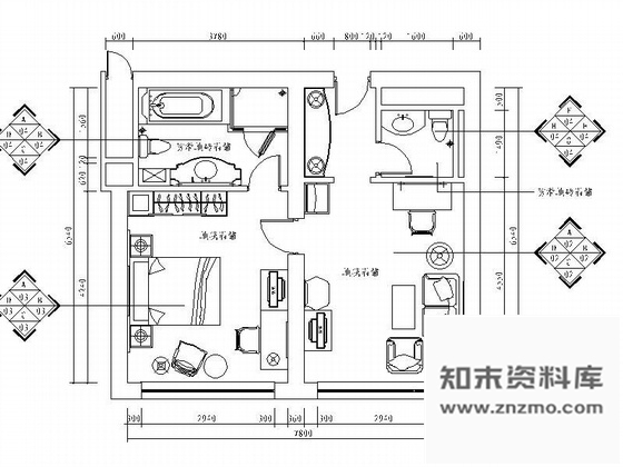 施工图豪华客房装修图