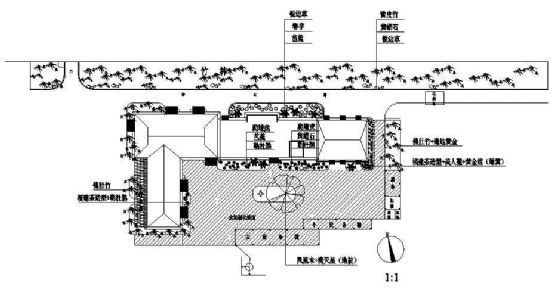 某修理厂绿化设计平面图 工业园区景观