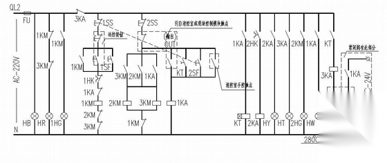 排风排烟双速风机控制原理图