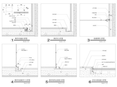 [珠江]240㎡现代三居家装样板间装修施工图 平层