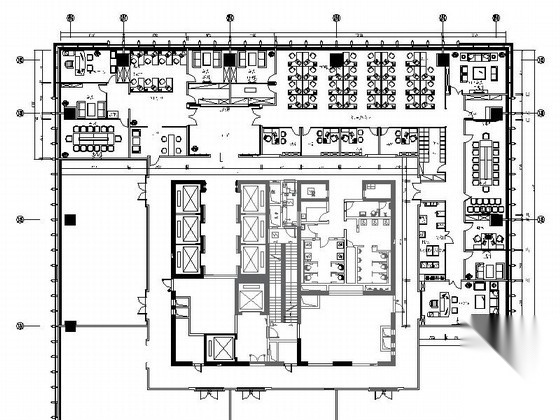 [辽宁]著名现代风格证券分公司室内装修施工图（含方案）