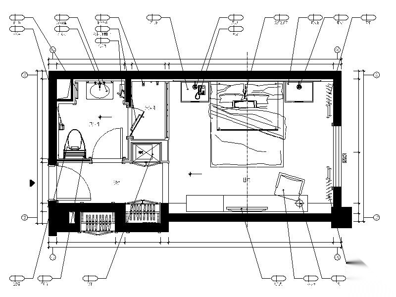 精品酒店A1房型客房设计施工图（含效果图） 客房