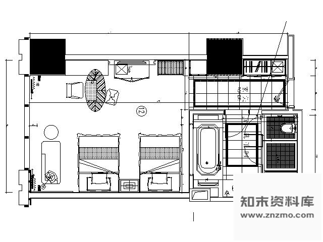 施工图上海五星豪华酒店C12型套房施工图