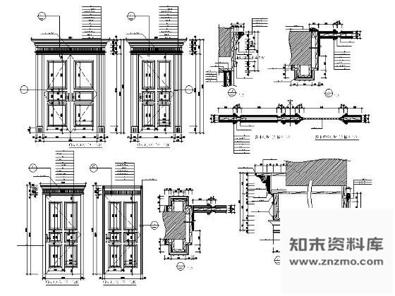 图块/节点欧式门套详图 通用节点