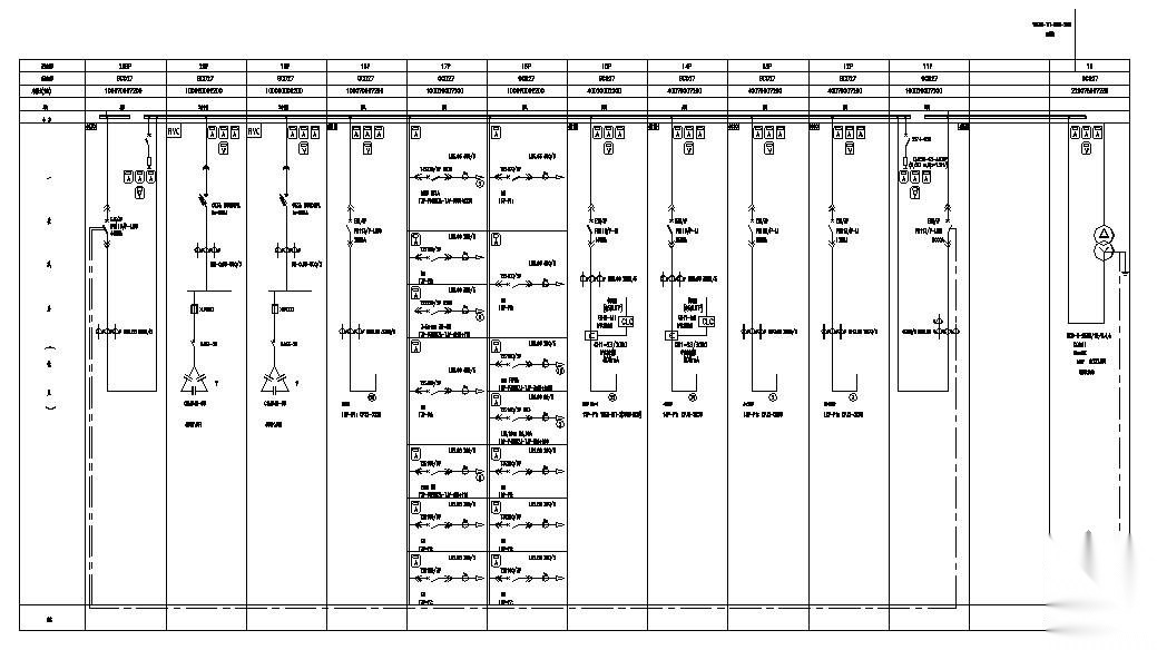某工程低压开关柜、应急配电柜系统图