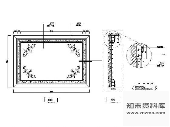 图块/节点酒店大堂总台背景详图