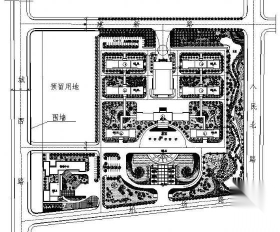 某县行政中心绿地规划图