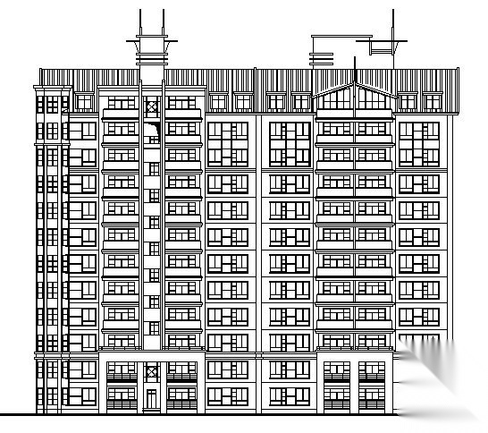 珠海某大院十二层建筑施工图