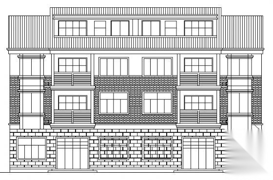 磐安县尖山镇某三层别墅B户型建筑施工图