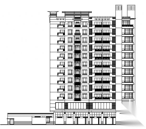 某十一层商住楼建筑方案图