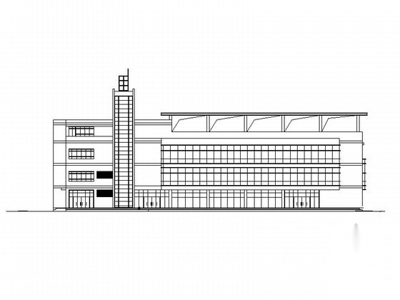 [北京]某党校四层商业中心建筑施工图（含效果图）