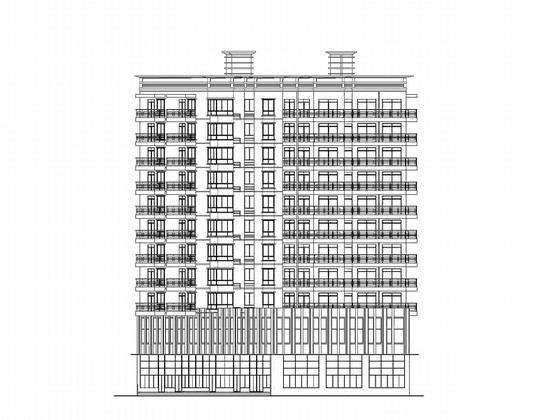 [合肥]某十一层商住楼建筑施工图(含干挂石材幕墙图)