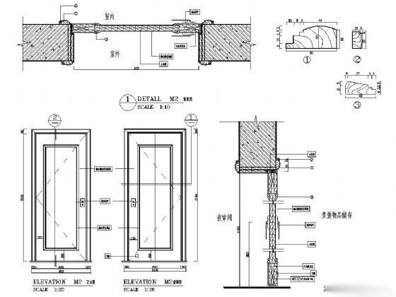 单扇实木门 详图 通用节点
