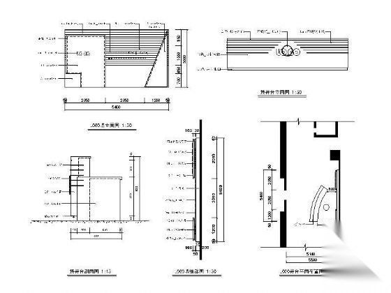 现代接待台LOGO墙设计详图