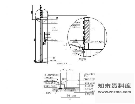 图块/节点玻璃幕墙纵剖详图 节点